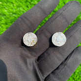 Diamond Cluster Iced Out Earrings 14K solid Gold – 1.18 CTW